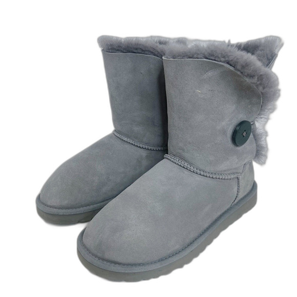 UGG Bailey Button II Short Boot Grey Shearling Boot Women's Size 8 - Picture 5 of 7